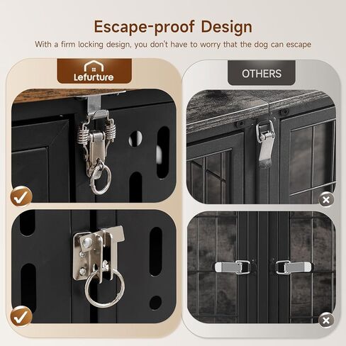 43.7 "أثاث قفص الكلاب مع عجلات ، وتربية الكلاب الشاقة الداخلية مع فليب أعلى ووسادة للكلاب المتوسطة ، قفص الحيوانات الأليفة مقاوم للهروب ومضغ للحيوانات الأليفة عالية القلق ، تزين كحامل تلفزيوني in Kuwait