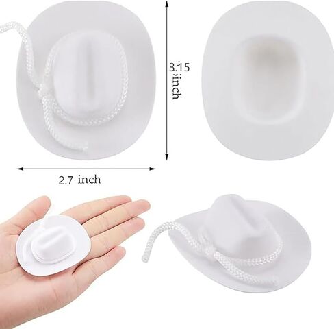 4 Pcs Miniature Felt Cowboy Hats Small Western Party Cap Doll Dress Up Hat Mini Cute Stuffed Animal Hats Tiny Dollhouse Cowgirl Hat Beige in Saudi Arabia