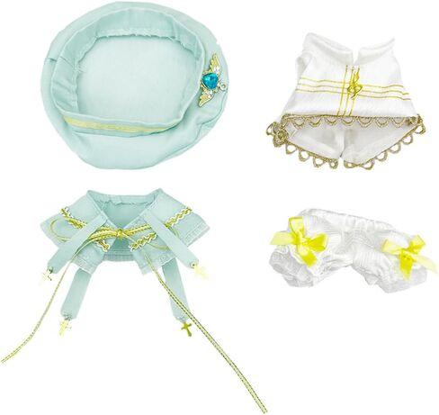 Niannyyhouse 10cm 20cm Doll Doll Doll Clothing Hat Cape Vest Pants Sugle Sugle Pusticed Animal Animals Up (Green ، 10cm) in Saudi Arabia