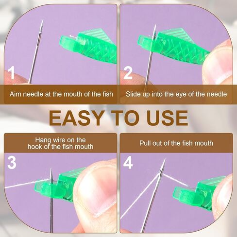 Alpinleux 12 Pcs Fish Type Sewing Machine Needle Threader, Needle Threader for Sewing Machine, Sewing Machine Threader, Needle Threaders for Hand Sewing (Green) in Saudi Arabia