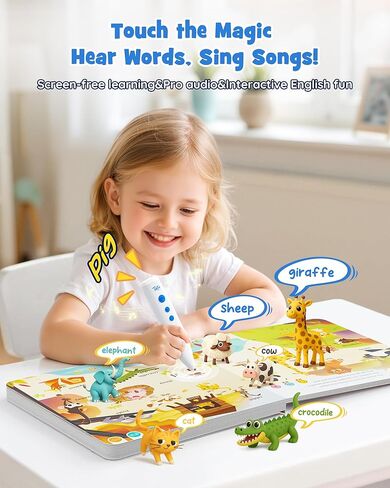مجموعة كتب Teakfun Talking Pen ، ألعاب القافية الحضانة للأطفال الصغار ، وتعلم الألعاب التفاعلية ، والكتب الصوتية الإلكترونية التعليمية لمرحلة ما قبل المدرسة ، ولعب التوحد الحسي للبنين الفتيات 2 3 4 5 in Kuwait