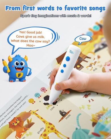 مجموعة كتب Teakfun Talking Pen ، ألعاب القافية الحضانة للأطفال الصغار ، وتعلم الألعاب التفاعلية ، والكتب الصوتية الإلكترونية التعليمية لمرحلة ما قبل المدرسة ، ولعب التوحد الحسي للبنين الفتيات 2 3 4 5 in Kuwait