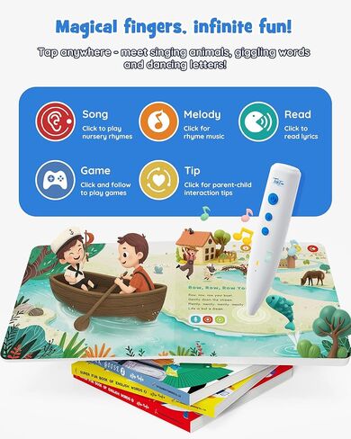 مجموعة كتب Teakfun Talking Pen ، ألعاب القافية الحضانة للأطفال الصغار ، وتعلم الألعاب التفاعلية ، والكتب الصوتية الإلكترونية التعليمية لمرحلة ما قبل المدرسة ، ولعب التوحد الحسي للبنين الفتيات 2 3 4 5 in Kuwait