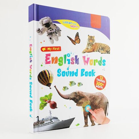 أول كتاب صوتي للكلمات الإنجليزية للأطفال - أول كتاب صوتي باللغة الإنجليزية مع ميزة Speak and Flear ، 13 سمات 300 من كلمة Picture -Audio للأطفال (10.55 "× 7.8" ، حزمة واحدة) in Saudi Arabia