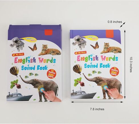 أول كتاب صوتي للكلمات الإنجليزية للأطفال - أول كتاب صوتي باللغة الإنجليزية مع ميزة Speak and Flear ، 13 سمات 300 من كلمة Picture -Audio للأطفال (10.55 "× 7.8" ، حزمة واحدة) in Saudi Arabia