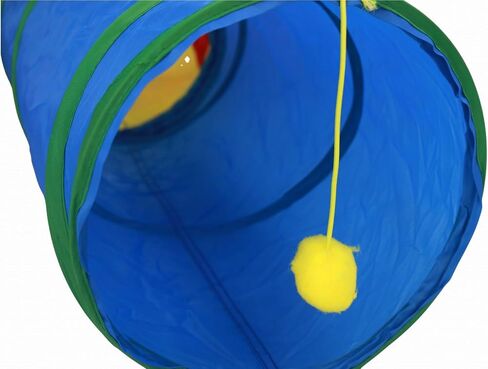 دكتور Fluffyyes ™ Cat Tunnel للقطط الداخلية مع 2 فئران-نفق لعب كبير 4 اتجاهات مع فتحة نظرة خاطفة والكرة معلقة ، أنبوب قوس قزح قابل للطي للقطط والأرانب والحيوانات الأليفة الصغيرة in Kuwait