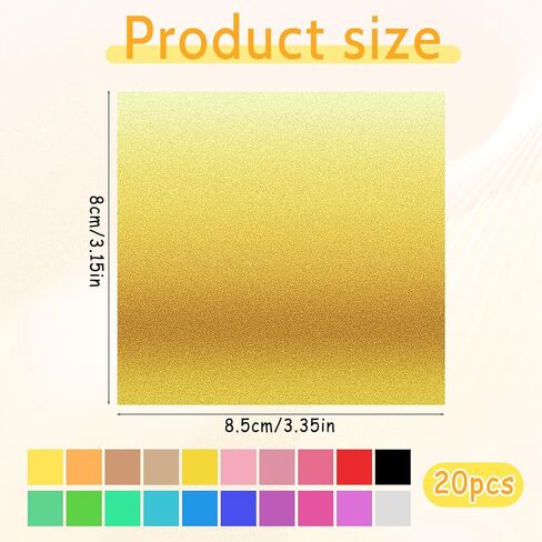 Piriuuo 100 Sheets Gold Leaf Sheets for Art, 20 Colors Gold Foil Sheet Imitation Golds Foil Paper for DIY Art Decoration, Nails, Handicrafts, Bronzing, Furniture, Painting, Resin (3.15 X 3.35 in) in Saudi Arabia