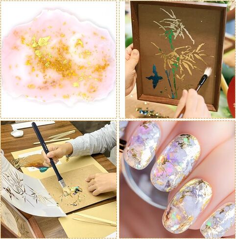 Piriuuo 100 Sheets Gold Leaf Sheets for Art, 20 Colors Gold Foil Sheet Imitation Golds Foil Paper for DIY Art Decoration, Nails, Handicrafts, Bronzing, Furniture, Painting, Resin (3.15 X 3.35 in) in Saudi Arabia