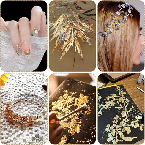 Piriuuo 100 Sheets Gold Leaf Sheets for Art, 20 Colors Gold Foil Sheet Imitation Golds Foil Paper for DIY Art Decoration, Nails, Handicrafts, Bronzing, Furniture, Painting, Resin (3.15 X 3.35 in) in Saudi Arabia