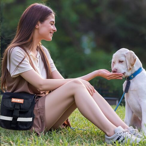 JOJOGOGO Treat Pouches for Pet Training and Walking with 4 Cup Removable Silicone Food Storage Container, Magnetic Closure Dog Treat Pouch with Training Clicker, Puppy Snack Bag with Poop Bag Holder in Saudi Arabia