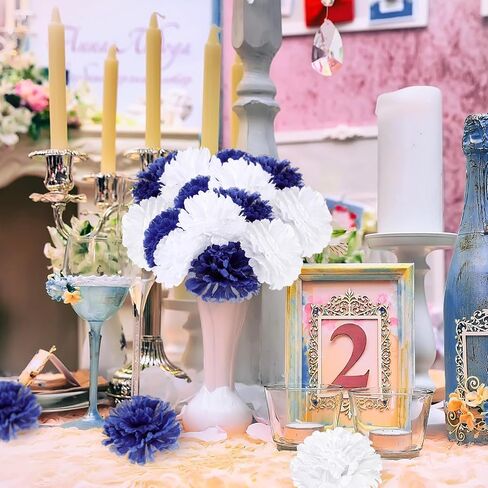 120 قطعة من زهرة القرنفل الحريرية القرنفل الاصطناعي رأس القرنفل الاصطناعي لتزيين الزفاف، DIY، ترتيبات الجنازة قطر 3.5 بوصة و6 بوصة (لون مشرق) in Saudi Arabia