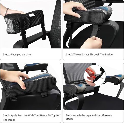 Office Chair Arm Rest Covers, Ergonomic Armrest Pads with Elbow Support Cushion for Computer, Gaming, and Desk Chairs (Set of 2, Mesh Cover) in Kuwait