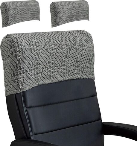 Stretch Office Chair Headrest Cover, Milk Silk Headrest Protector for Office Chairs, Head Rest Covers for High Back Computer Chairs, Furniture, Recliner Chair, 2 Pack, Black in Kuwait