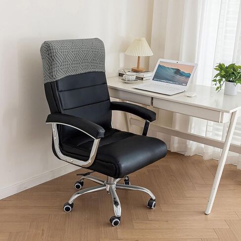 Stretch Office Chair Headrest Cover, Milk Silk Headrest Protector for Office Chairs, Head Rest Covers for High Back Computer Chairs, Furniture, Recliner Chair, 2 Pack, Black in Kuwait
