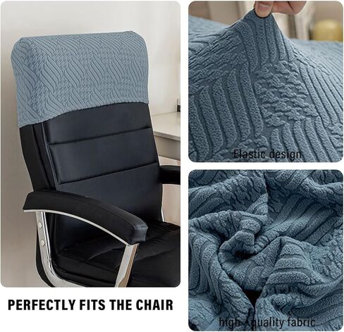 Stretch Office Chair Headrest Cover, Milk Silk Headrest Protector for Office Chairs, Head Rest Covers for High Back Computer Chairs, Furniture, Recliner Chair, 2 Pack, Black in Kuwait