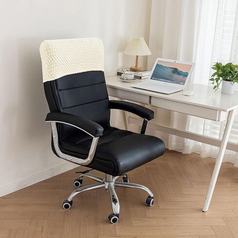 Stretch Office Chair Headrest Cover, Milk Silk Headrest Protector for Office Chairs, Head Rest Covers for High Back Computer Chairs, Furniture, Recliner Chair, 2 Pack, Black in Kuwait