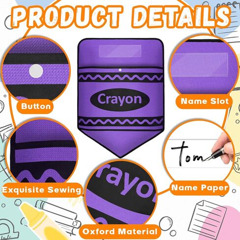 12 PCS كرسي جيوب للفصول الدراسية تعيين جيب رئاسة Crayon Chairback مع فتحة الاسم للعودة إلى المدرسة منظم الجيوب تخزين المقعد للمنزل في الفصل الدراسي in Kuwait