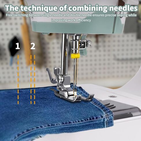 Mini Dual-Speed Sewing Machine,12 Built-in Stitches and Reverse Sewing，Foot Pedal, Dual Needle for Heavy Fabrics,Adjustable Sewing Speed，Portable & Beginner in Saudi Arabia