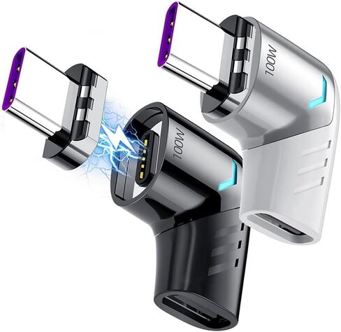 BoxWave Adapter Compatible with Elikliv EDM4 Coin Microscope (4.3 in) - MagnetoSnap PD Angle Adapter, Magnetic Charging Connector Device Saver - Metallic Silver in Saudi Arabia
