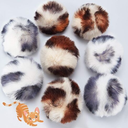 Skylety 8 قطع كرة POMS Cat مع كرات القط الناعمة Catnip Toy لعبة كبيرة أفخم كرات الاصطناعية غامضة فو ، فور التصحيح نفخة 2 بوصات للحيوانات الأليفة المطاردة المطاردة لعب الممارسة الداخلية in Saudi Arabia