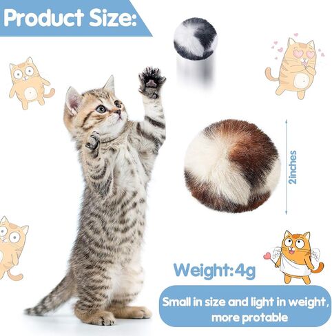 Skylety 8 قطع كرة POMS Cat مع كرات القط الناعمة Catnip Toy لعبة كبيرة أفخم كرات الاصطناعية غامضة فو ، فور التصحيح نفخة 2 بوصات للحيوانات الأليفة المطاردة المطاردة لعب الممارسة الداخلية in Saudi Arabia
