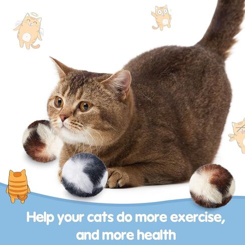 Skylety 8 قطع كرة POMS Cat مع كرات القط الناعمة Catnip Toy لعبة كبيرة أفخم كرات الاصطناعية غامضة فو ، فور التصحيح نفخة 2 بوصات للحيوانات الأليفة المطاردة المطاردة لعب الممارسة الداخلية in Saudi Arabia