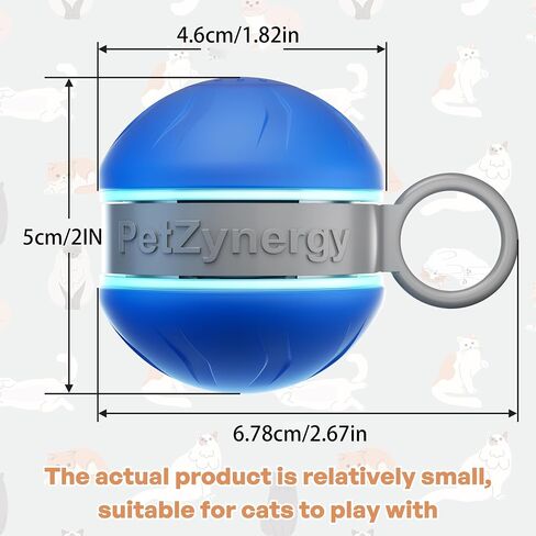 Interactive Cat Toys for Indoor Cats with 3 Mouse Tails,Electric Cat Ball Toy with Bird Chirping Sounds,Automatic Spinning Moving,300mAh Long Endurance Type-C Rechargeable,Pet Cat Supplies (Blue) in Saudi Arabia