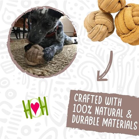 HuggleHounds Huggle-Hide Knotted Bone - Leather Dog Toys for Aggressive Chewers, Interactive Leather Toy for Small or Large Dog Breeds, Tough & Durable Chew Toy - Leather Bone, Medium in Saudi Arabia