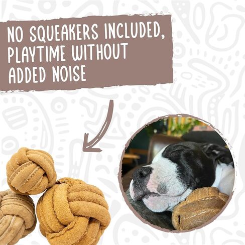 HuggleHounds Huggle-Hide Knotted Bone - Leather Dog Toys for Aggressive Chewers, Interactive Leather Toy for Small or Large Dog Breeds, Tough & Durable Chew Toy - Leather Bone, Medium in Saudi Arabia