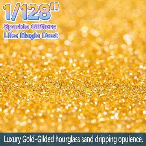 Extra Fine Glitter, Holographic Luxury Gold Glitter, 6.35oz(180g) Ultra Fine Craft Glitters, 1/128" Resin Glitter Powder for Hair Body, Nails, Arts and DIY Crafts Decoration in Kuwait