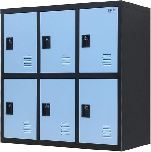 MECOLOR Metal Storage Lockers Employee lockers Small lockers and Business lockers for Home, Office, Garage,Gym,School... (P6D-BU) in Kuwait