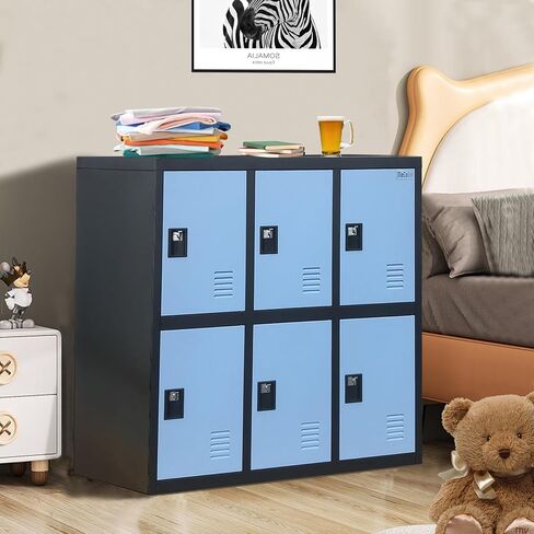 MECOLOR Metal Storage Lockers Employee lockers Small lockers and Business lockers for Home, Office, Garage,Gym,School... (P6D-BU) in Kuwait