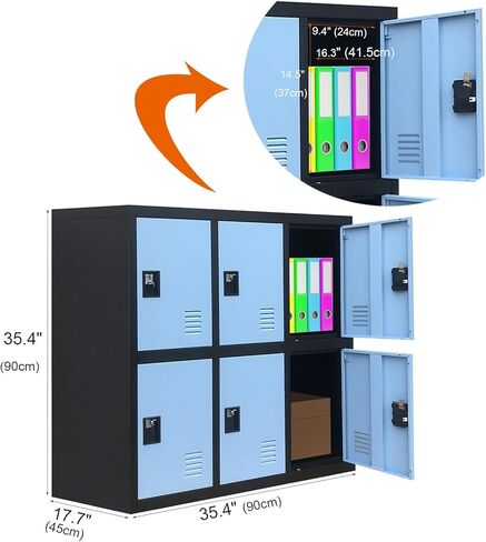 MECOLOR Metal Storage Lockers Employee lockers Small lockers and Business lockers for Home, Office, Garage,Gym,School... (P6D-BU) in Kuwait