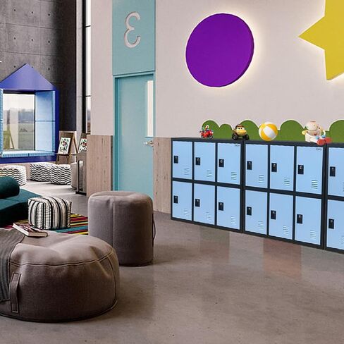 MECOLOR Metal Storage Lockers Employee lockers Small lockers and Business lockers for Home, Office, Garage,Gym,School... (P6D-BU) in Kuwait