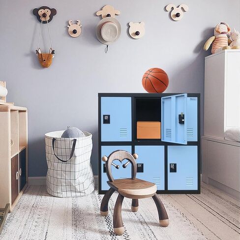 MECOLOR Metal Storage Lockers Employee lockers Small lockers and Business lockers for Home, Office, Garage,Gym,School... (P6D-BU) in Kuwait