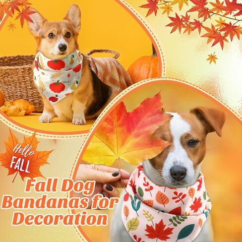 240 Pcs Fall Bandanas for Dogs Autumn with Maple Leaves Pumpkin Patterns Thanksgiving Soft Bibs Adjustable Triangle Doggie Scarf for Small Medium Large Pet Costume 25.6 x 17.7 x 17.7 Inch in Saudi Arabia