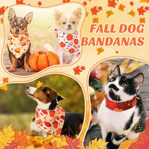 240 Pcs Fall Bandanas for Dogs Autumn with Maple Leaves Pumpkin Patterns Thanksgiving Soft Bibs Adjustable Triangle Doggie Scarf for Small Medium Large Pet Costume 25.6 x 17.7 x 17.7 Inch in Saudi Arabia