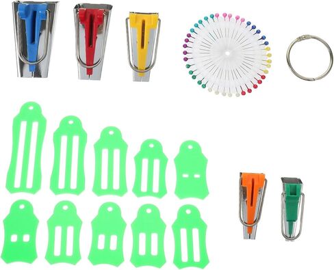 Gatuida 1SET Bias Tape Maker مجموعة أدوات الخياطة DIY لربط النسيج الخاص بربط النسيج والحرف الدائمة ومريحة للاستخدام المهني الشخصي للتقليب in Kuwait