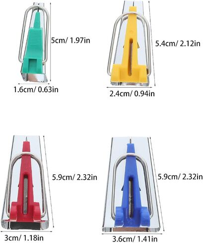 Toyvian 1 Set Set Bias Tape Maker Set أدوات خياطة خياطة للنسيج والجلد 6 مم 12 مم 25 مم مع AWL لمشاريع DIY والإبداعية in Saudi Arabia