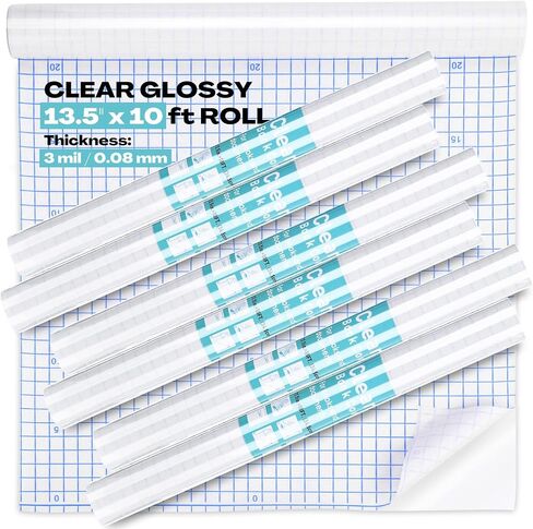 6 Rolls 13.5'' x 10 ft Clear Contact Paper for Books Plastic Book Covers, Peel and Stick Self Adhesive Rolls Protective Liner Paper Protector for Paperback Textbook Hard Covers Document in Saudi Arabia