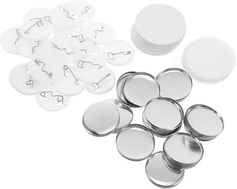 jojofuny 1set Badge Kit with Round Blank Pin Blanks for Enamel Includes Cover Plastic Back for Team Events and Party Souvenirs in Saudi Arabia