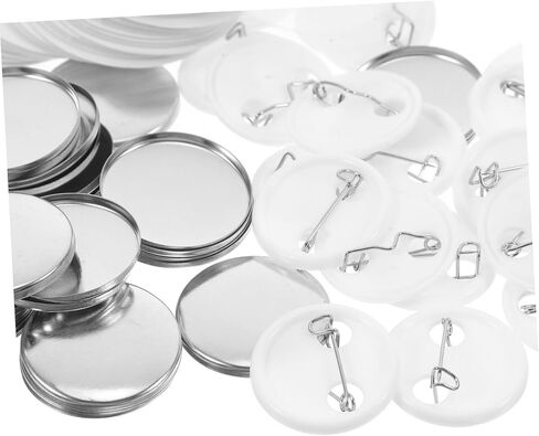 jojofuny 1set Badge Kit with Round Blank Pin Blanks for Enamel Includes Cover Plastic Back for Team Events and Party Souvenirs in Saudi Arabia