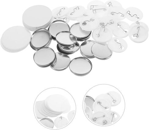 jojofuny 1set Badge Kit with Round Blank Pin Blanks for Enamel Includes Cover Plastic Back for Team Events and Party Souvenirs in Saudi Arabia