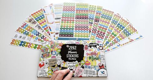 Cute & Colorful Planner Stickers (1054 pcs Value Pack) - Functional & Decorative Designer Stickers for Bullet Journals, Planners & Calendars - Planner Accessories by Vladi Creative in Kuwait