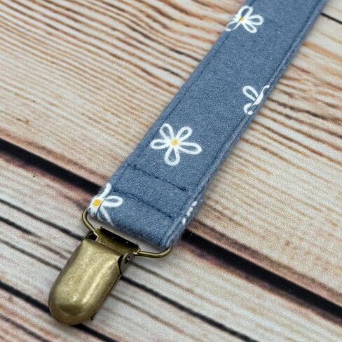 Honeybees And Daisies Pack Of 3 Fabric Pacifier Clip Holder For Infant Baby Boy And Girl, Universal Fit For Binky, Soothers And Teethers in Saudi Arabia