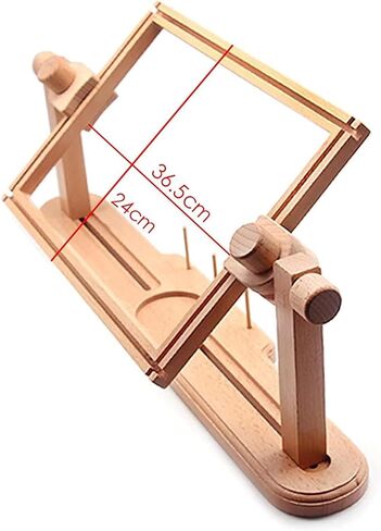 Hands-Free Wooden Cross Stitch Frame, Adjustable Embroidery Hoop Frame, 360-degree Rotating Bracket, Natural Beech Wood Material, DIY Craft Sewing Tools in Saudi Arabia