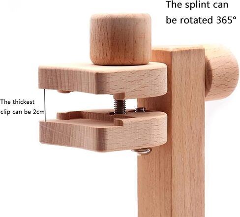 Hands-Free Wooden Cross Stitch Frame, Adjustable Embroidery Hoop Frame, 360-degree Rotating Bracket, Natural Beech Wood Material, DIY Craft Sewing Tools in Saudi Arabia