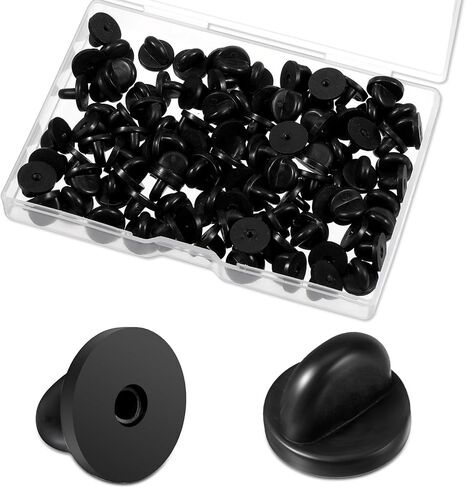 100 PCS ظهور دبوس مطاط ، ظهور دبوس صدر السكن PVC PINBACK دبابيس السلامة لعربة بروش شارة قبعة الشارة شارة صفراء pinbacking pincap استبدال بوكس ​​للشارات الموحدة السوداء in Kuwait