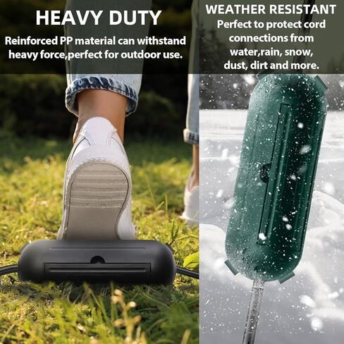 4 Pack Extension Cord Protective Cover Set (Black) | Indoor Outdoor Water-Resistant Holder for Holiday String Lights and Wires | Capsule Shaped Protector with Large Compartment in Kuwait