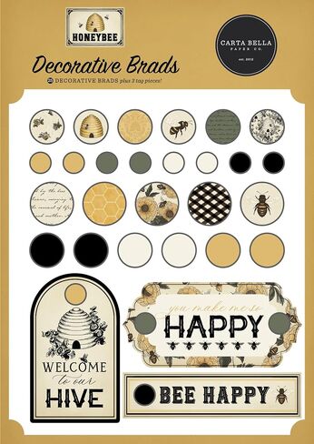Echo Park Paper Honey Bee Decorative Brads ، Multi in Saudi Arabia